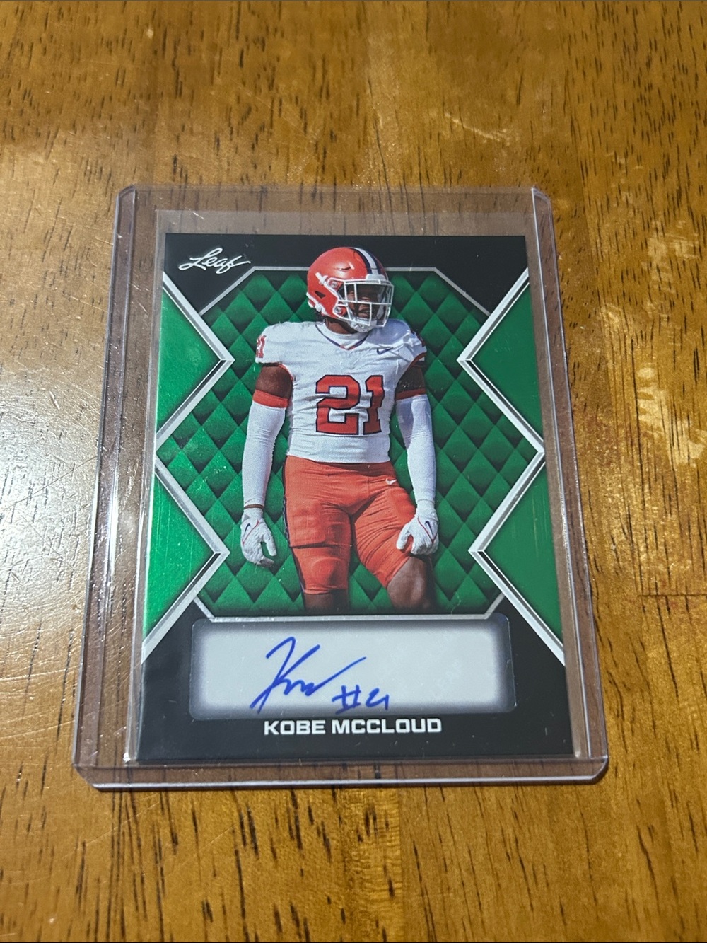 Leaf Kobe McCloud Clemson Tigers Autograph Football Card